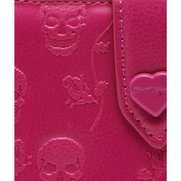 Betsey Johnson Pink Skull Embossed Wallet - Picture 7 of 7